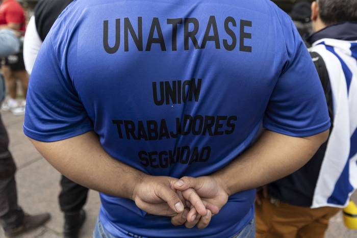 Movilización de la Unión Nacional de Trabajadores de la Seguridad. · Foto: Camilo dos Santos