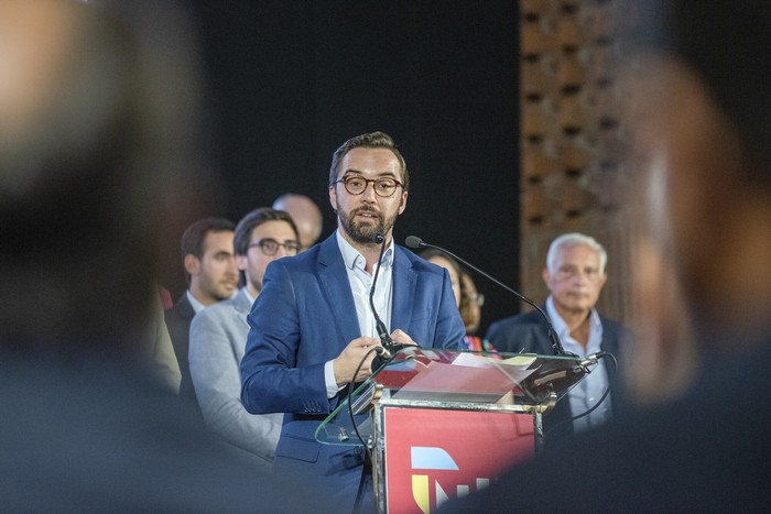 Nicolás Albertoni, el 5 de marzo, en la Casa del Partido Colorado. · Foto: Martín Varela Umpiérrez