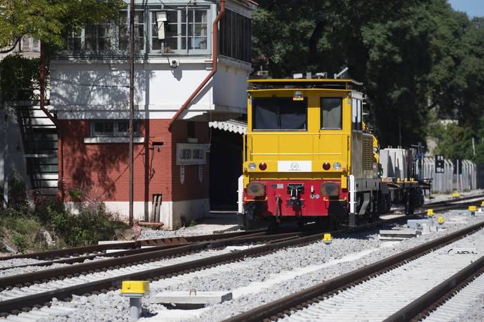 Obras del Ferrocarril Central en la estación Lorenzo Carnelli, en Montevideo (archivo, marzo de 2024). · Foto: Alessandro Maradei