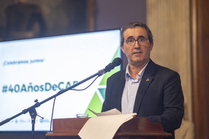 Pablo Perdomo durante la celebración del aniversario de las Cooperativas Agrarias Federadas (archivo, abril de 2024). · Foto: Ernesto Ryan