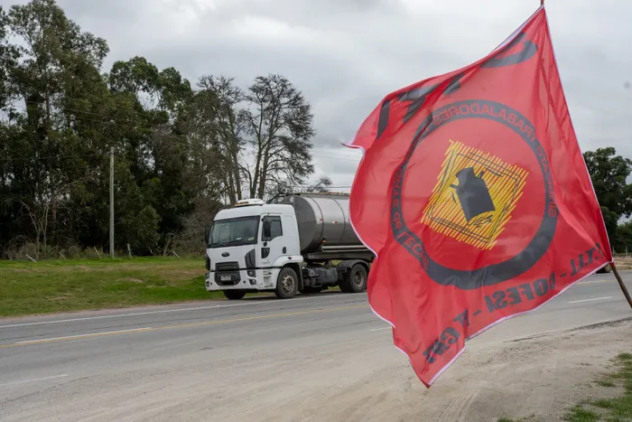 Movilización de trabajadores del transporte lácteo (archivo). · Foto: Ignacio Dotti