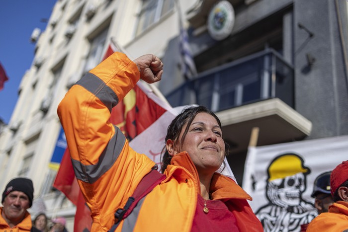 Movilización del Sunca frente al Ministerio de Trabajo y Seguridad Social (archivo, mayo de 2024). · Foto: Ernesto Ryan