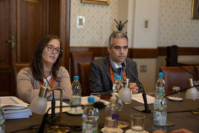 Lucía Vernazza y Francisco Benavides, el 20 de mayo, en la comisión. · Foto: Mara Quintero