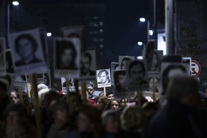 Durante la Marcha del Silencio (archivo, mayo de 2024). · Foto: Camilo dos Santos