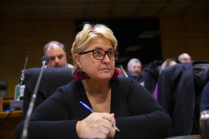 Sandra Lazo , en el parlamento (archivo, 2024) · Foto: Ernesto Ryan