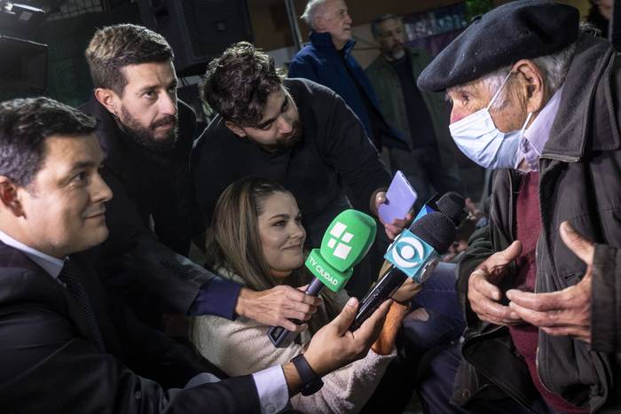 José Mujica en el homenaje a Tabaré Vázquez, en el Club Arbolito, La Teja. · Foto: Camilo dos Santos