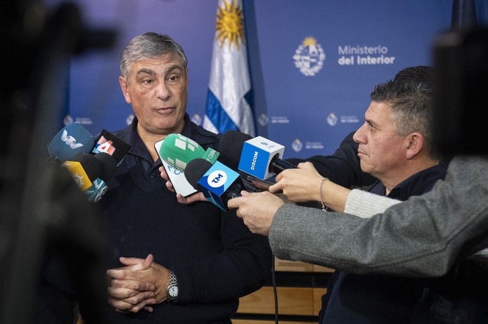 Mario Luis D'Elía y Juan Rodriguez en el Ministerio del Interior. · Foto: Alessandro Maradei