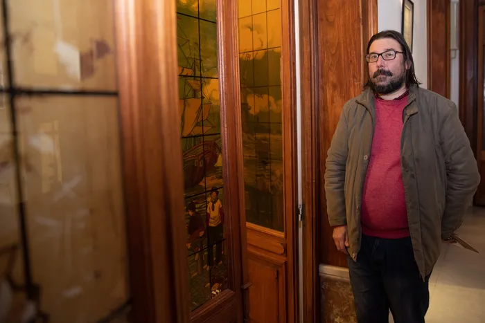 Sebastián Rivero en la fundación Mario Benedetti de Montevideo (archivo, julio de 2024) · Foto: Martín Varela Umpiérrez