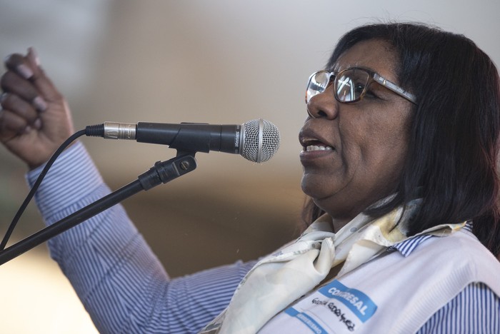 Gloria Rodríguez durante el Congreso Nacional del Herrerismo “Más mañana que ayer”, el 27 de julio en el Centro Gallego de Montevideo. · Foto: Gianni Schiaffarino