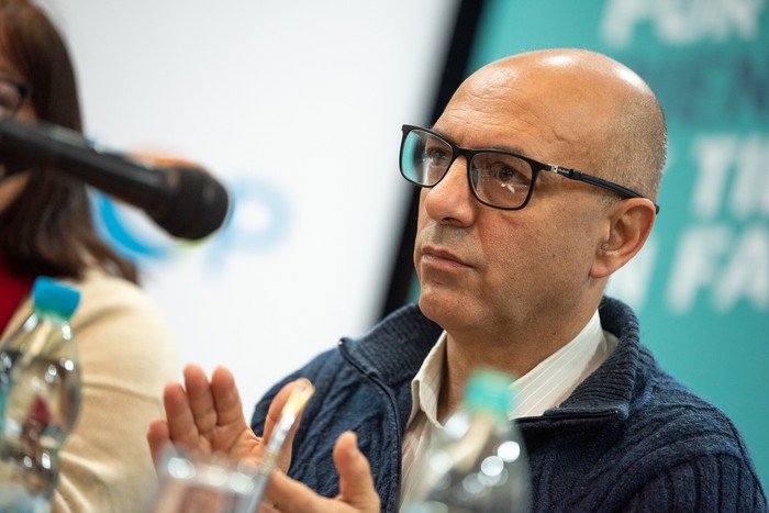 Marcelo Abdala, el 13 de agosto, durante una actividad en el PIT-CNT. · Foto: Gianni Schiaffarino