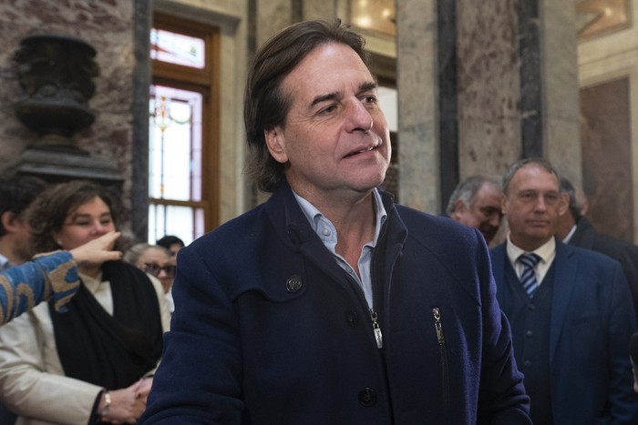 Luis Lacalle Pou, el 23 de agosto, en el Palacio Legislativo. · Foto: Alessandro Maradei