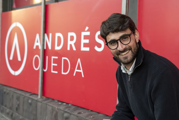 Giovanni Geymonat, candidato a diputado por la lista 25 del Partido Colorado en Colonia, durante el lanzamiento de esa lista en el departamento. · Foto: Ignacio Dotti