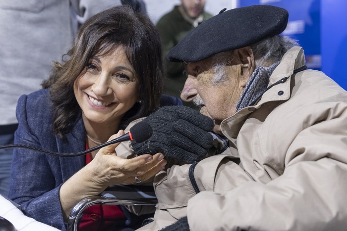 Blanca Rodríguez y José Mujica, el 27 de agosto en La Huella de Seregni. · Foto: Rodrigo Viera Amaral