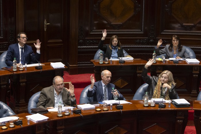 Votación en la Cámara de Senadores, el 3 de setiembre, en el Palacio Legislativo. · Foto: Ernesto Ryan