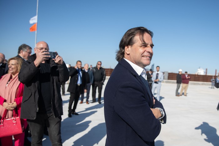 Luis Lacalle Pou, el 3 de setiembre, en la inauguración de la Terminal Capurro del puerto de Montevideo. · Foto: Mara Quintero