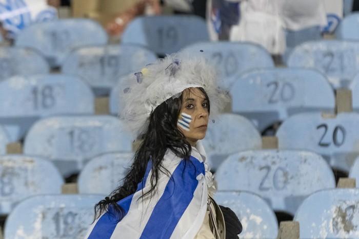 Hincha de la seleccion de Uruguay en el estadio Centenario (archivo, 6 de setiembre de 2024). · Foto: Rodrigo Viera Amaral Hincha de la seleccion de Uruguay en el estadio Centenario (archivo, 6 de setiembre de 2024). · Foto: Rodrigo Viera Amaral