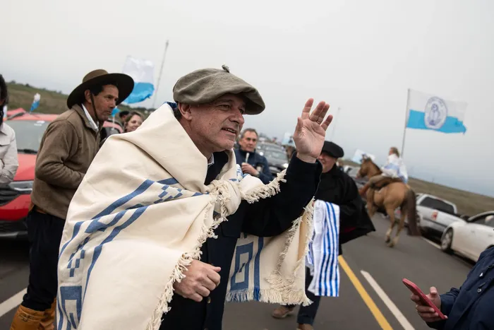 Álvaro Delgado, en campamento del Lunarejo, el sábado 7 de setiembre de 2024. Foto: Mara Quintero