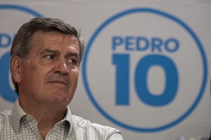 Pedro Bordaberry, durante una conferencia de prensa en la presentación de la lista 10 del Partido Colorado en el hotel Radisson de Colonia (archivo, setiembre de 2024). · Foto: Ignacio Dotti