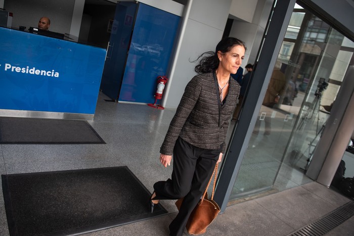 Azucena Arbeleche, el 19 de setiembre, en la Torre Ejecutiva. · Foto: Gianni Schiaffarino