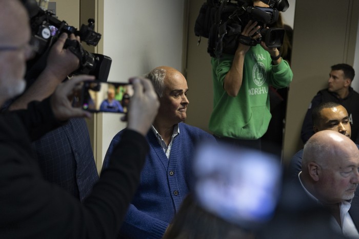 Gustavo Penadés, el 23 de setiembre, durante la audiencia en el juzgado de Juan Carlos Gómez, en Montevideo. · Foto: Ernesto Ryan