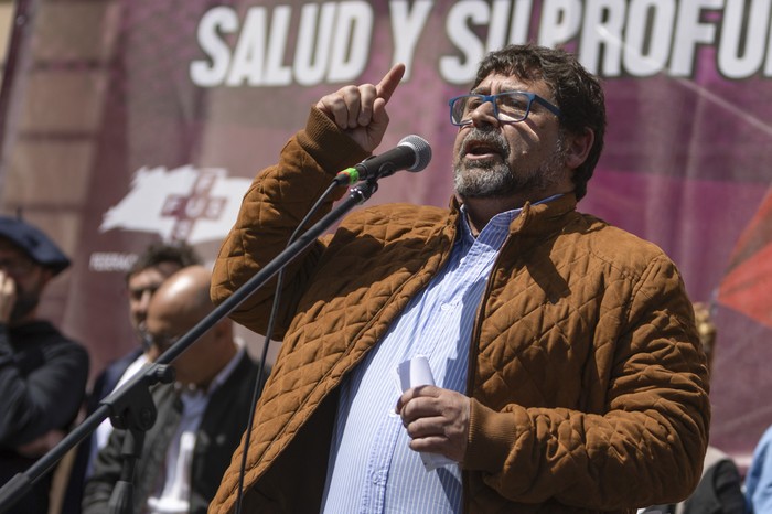 Marcos Franco, secretario general de la FUS (archivo, setiembre de 2024). · Foto: Ernesto Ryan