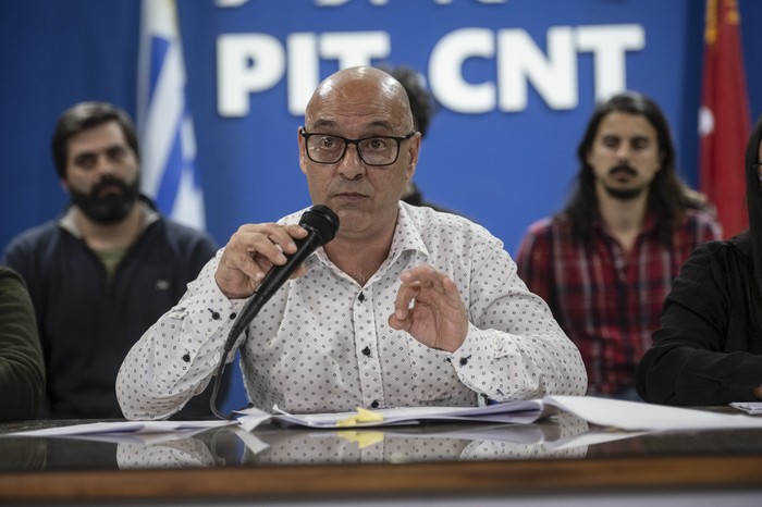 Marcelo Abdala durante la conferencia de prensa que brindó la central sindical. · Foto: Mara Quintero