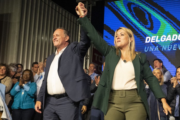 Álvaro Delgado y Valeria Ripoll, el 22 de octubre, en Las Piedras. · Foto: Alessandro Maradei