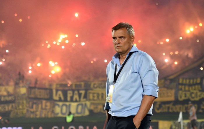 Diego Aguirre, el 30 de octubre, en el estadio Centenario. · Foto: Alessandro Maradei