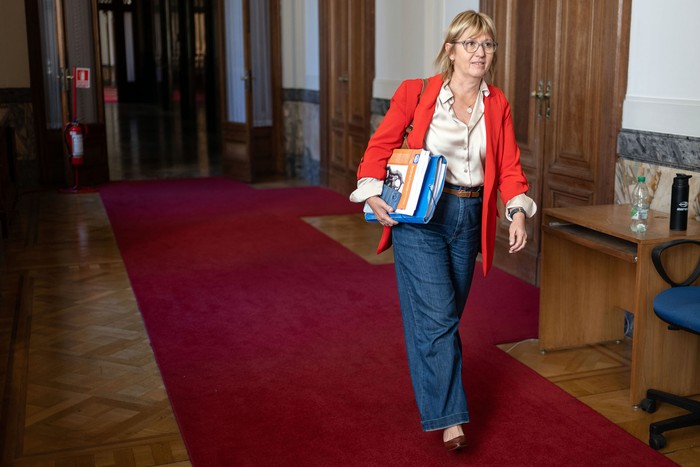 Cristina Lustemberg, este miércoles, em el Senado. · Foto: Mara Quintero