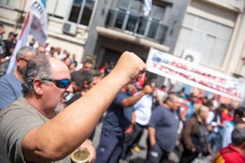 Movilización de la Confederación de Sindicatos Industriales (archivo, 2024). · Foto: Gianni Schiaffarino