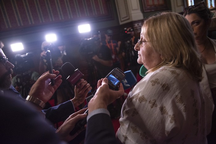 Graciela Bianchi en el Palacio Legislativo. · Foto: Gianni Schiaffarino