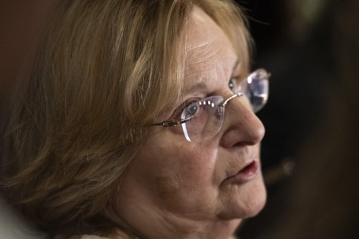 Graciela Bianchi, el 14 de enero, en rueda de prensa en el Palacio Legislativo. · Foto: Alessandro Maradei