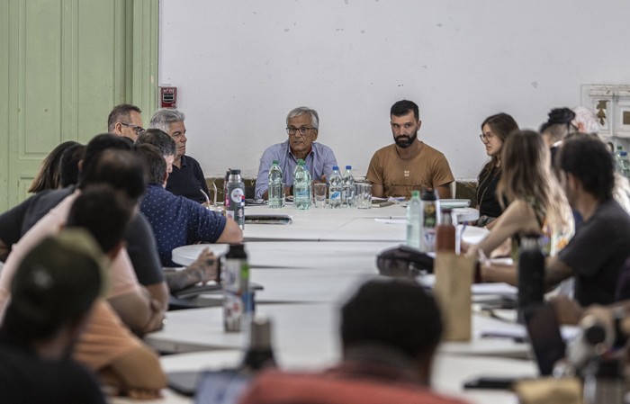 Juan Castillo, se reune con el sindicato de Conaprole. · Foto: Ernesto Ryan