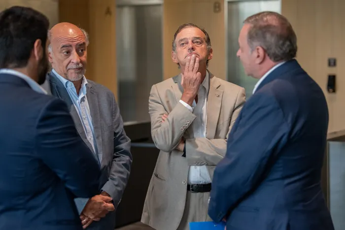 Andrés Ojeda, Guido Manini Ríos, Pablo Mieres y Gustavo Salle (archivo, febrero de 2025) · Foto: Martín Varela Umpiérrez