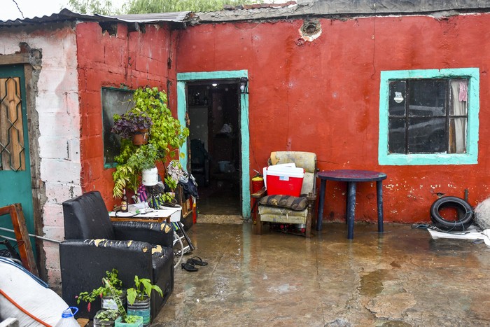 Casa en el barrio Villa Pancha, en Juan Lacaze, afectada por la turbonada de viento que pasó el sábado 1 de marzo. · Foto: Ignacio Dotti