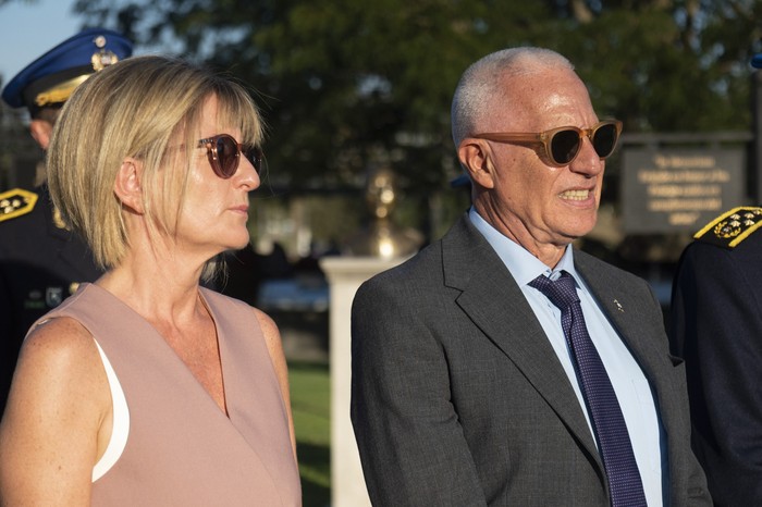 Gabriela Valverde y Carlos Negro, durante el acto en que asumieron sus cargos en el ministerio del interior. (archivo, marzo de 2025) · Foto: Alessandro Maradei