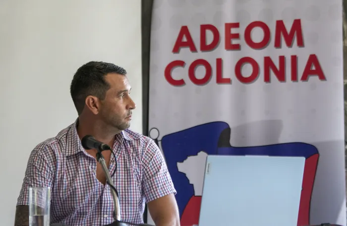Nicolás Piñeiro, presidente de Adeom Colonia (archivo, marzo de 2025). · Foto: Ignacio Dotti
