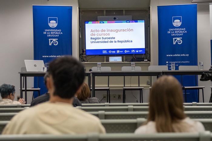 Acto de inauguración de cursos del Centro Regional Suroeste de la Udelar en Colonia del Sacramen (archivo, marzo de 2025). · Foto: Ignacio Dotti