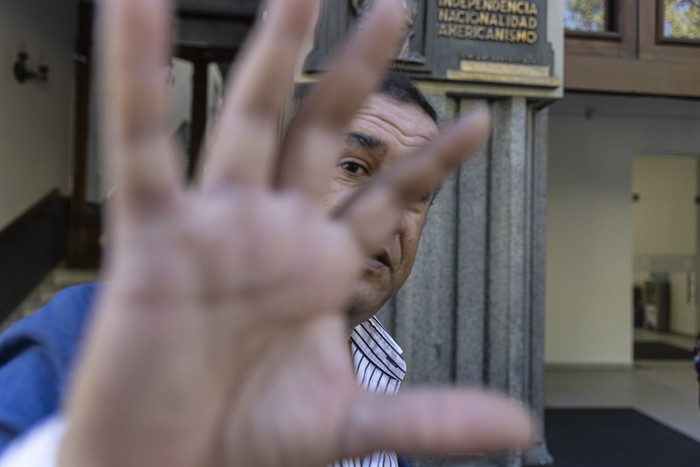 Sebastián da Silva, en la sede del Partido Nacional (archivo, febrero de 2025). · Foto: Ernesto Ryan
