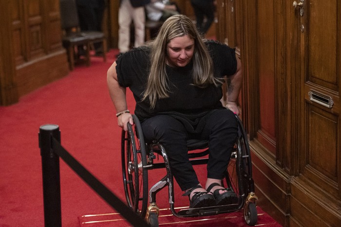 Fiorella Buzeta, el 18 de marzo, en el Parlamento. · Foto: Alessandro Maradei