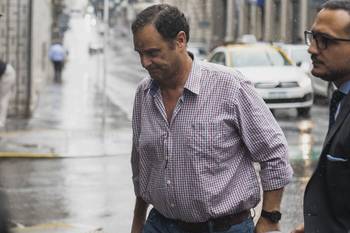 Martín Bartol cuando concurrió a declarar a la Fiscalía, el 19 de marzo. · Foto: Alessandro Maradei