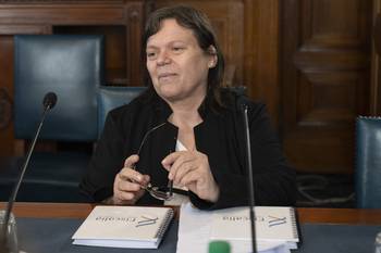 Mónica Ferrero, el 2 de abril, cuando concurrió al Parlamento. · Foto: Alessandro Maradei