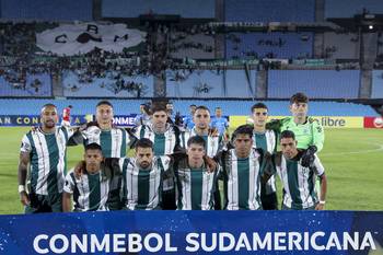Equipo titular de Racing para enfrentar a América del Cali, el 18 de marzo, en el estadio Centenario. · Foto: Rodrigo Viera Amaral