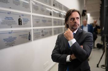 Luis Lacalle Pou, en la Casa del Partido Nacional (archivo, abril de 2025). · Foto: Mara Quintero