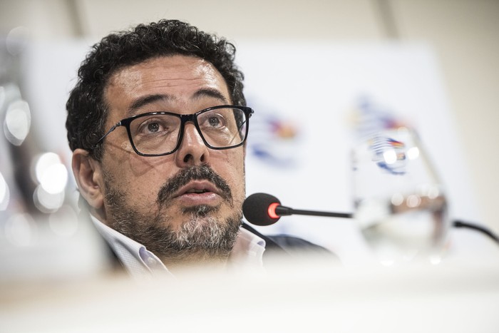 Alejandro Sánchez, el 29 de abril, en la Huella de Seregni. · Foto: Diego Vila