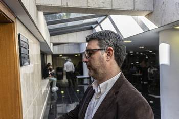 Mariano Tucci, durante el tratamiento de la reforma de la Caja de Profesionales, el 2 de mayo, en el Parlamento. · Foto: Ernesto Ryan