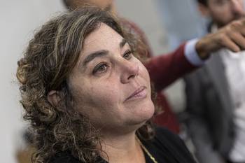 Macarena Rubio, el 5 de mayo, en la sede del Partido Nacional. · Foto: Ernesto Ryan