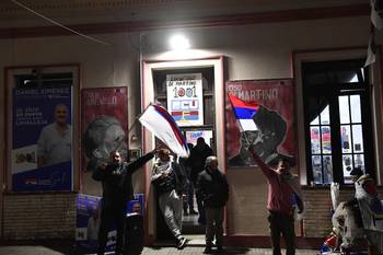 Sede del Partido Comunista, el 11 de mayo, en Minas. · Foto: Fernando Morán