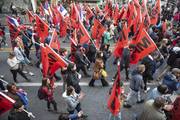 Militantes del MPP en el cortejo fúnebre de José Mujica.