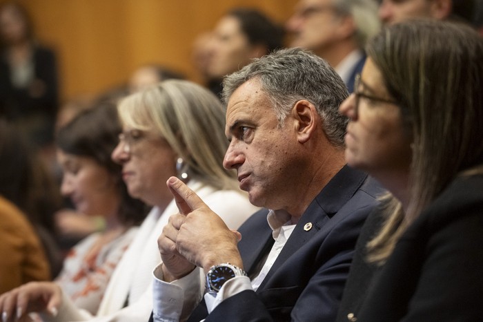 El presidente Yamandú Orsi durante la presentación de la Secretaría de Derechos Humanos para el pasado reciente. · Foto: Mara Quintero